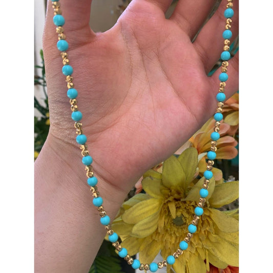 Collana sky blue and gold